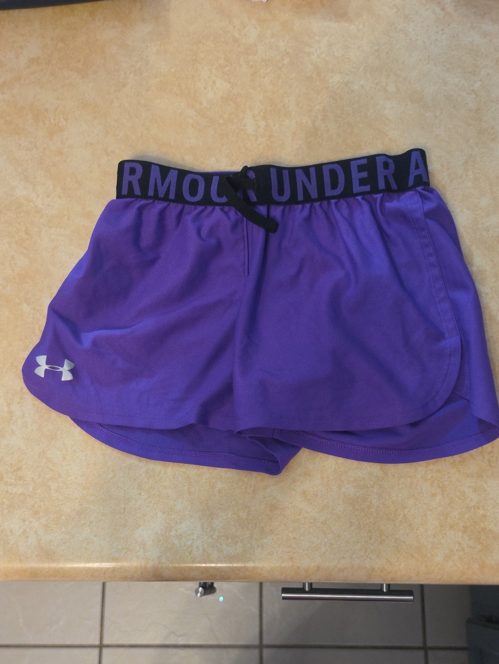 Under Armour Purple Athletic Shorts with Black Waistband